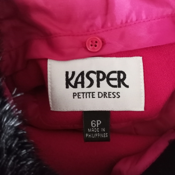 Kasper Fuchsia Jacket with removable Faux Fur Collar   B7 - Picture 6 of 8